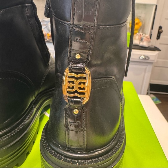 Sam Edelman Women's Black Aleia Round Toe Lace Up Combat Boots Size 9M NIB - Picture 6 of 13